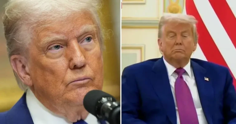 Donald Trump appeared to doze off during a summit earlier this week – and he's sparked fresh new dementia fears. Source: MEGA/FOX